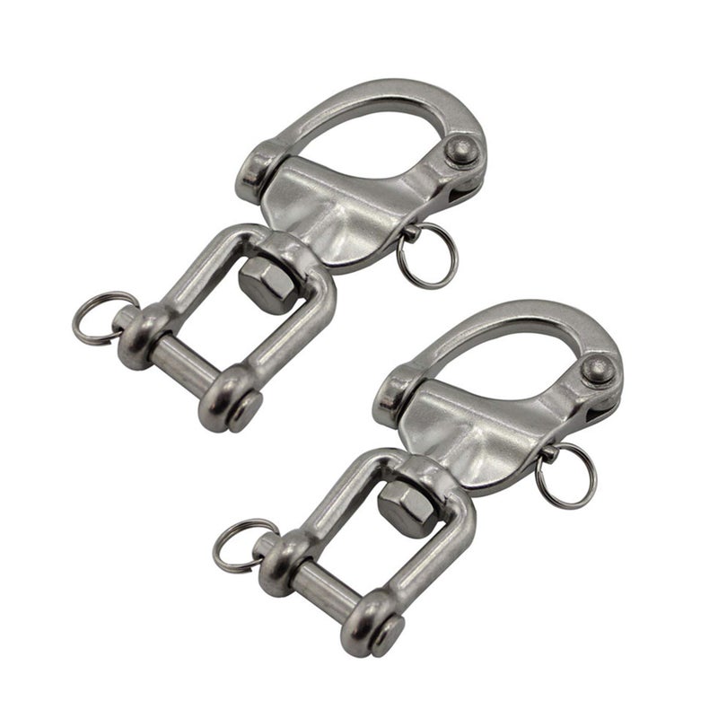 NRC&XRC Pair 5IN(128mm) Jaw Swivel Snap Shackle 316 Stainless Steel for Sailboat Spinnaker Halyard &Diving - Image 1